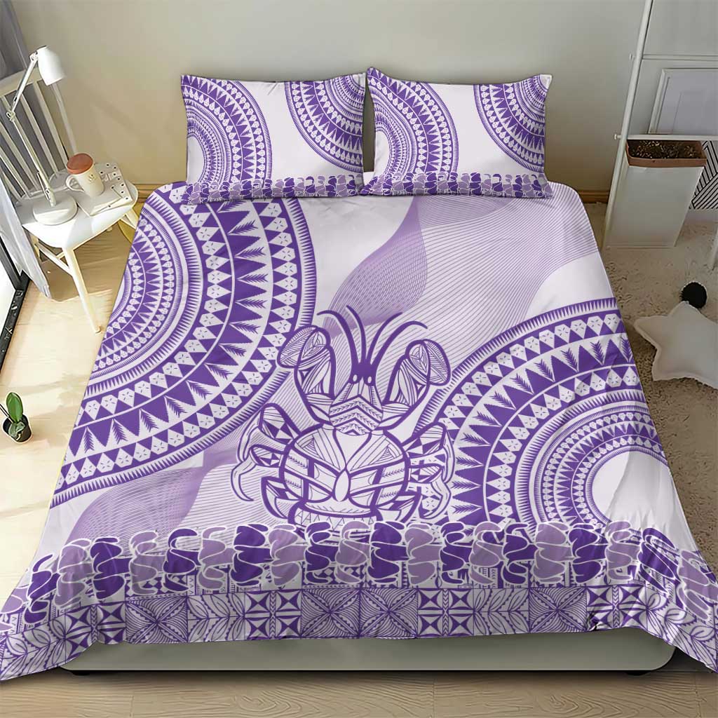 Purple Niue Language Week Bedding Set The Rock Coconut Crab - Siapo Pattern LT14 - Polynesian Pride