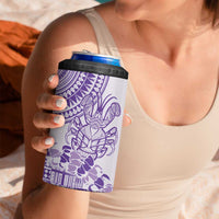 Purple Niue Language Week 4 in 1 Can Cooler Tumbler The Rock Coconut Crab - Siapo Pattern LT14 - Polynesian Pride