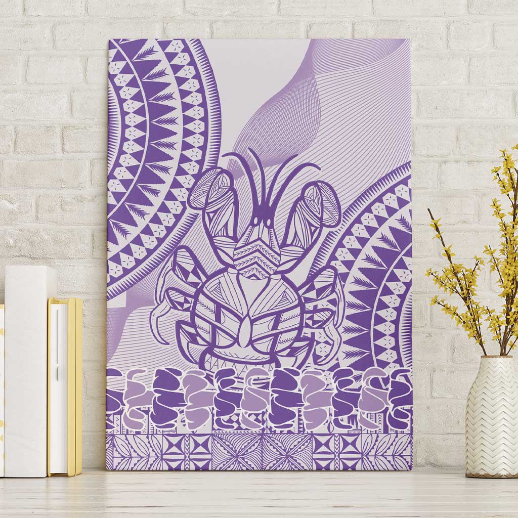 Purple Niue Language Week Canvas Wall Art The Rock Coconut Crab - Siapo Pattern LT14 Without Frame Purple - Polynesian Pride