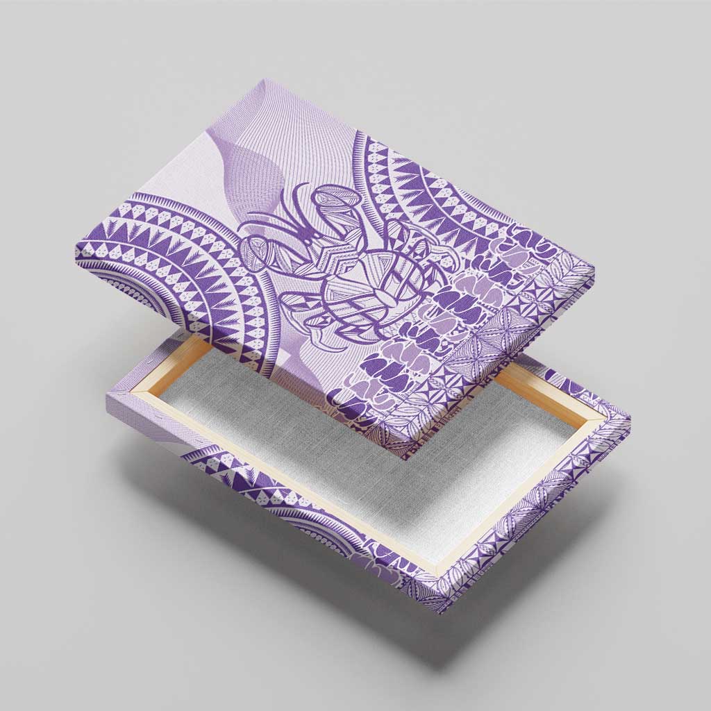 Purple Niue Language Week Canvas Wall Art The Rock Coconut Crab - Siapo Pattern LT14 - Polynesian Pride