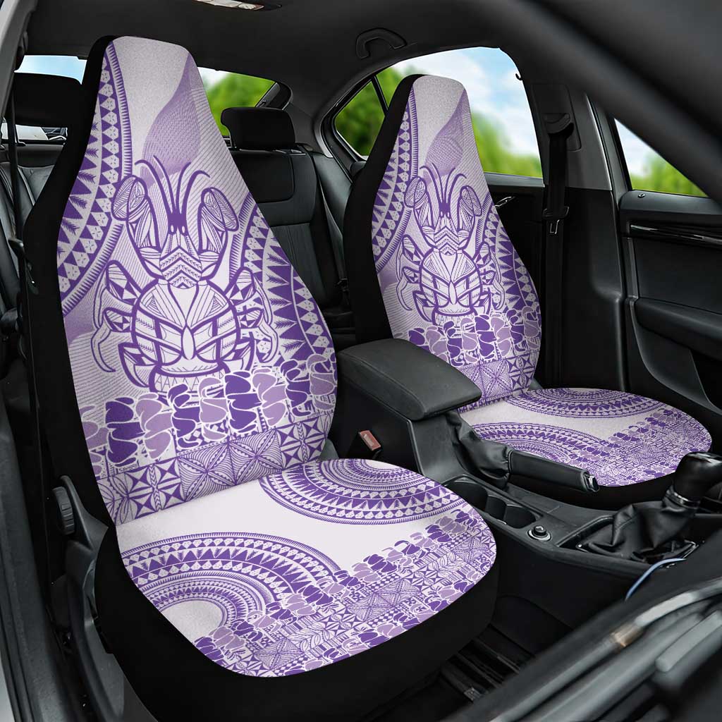 Purple Niue Language Week Car Seat Cover The Rock Coconut Crab - Siapo Pattern LT14 One Size Purple - Polynesian Pride