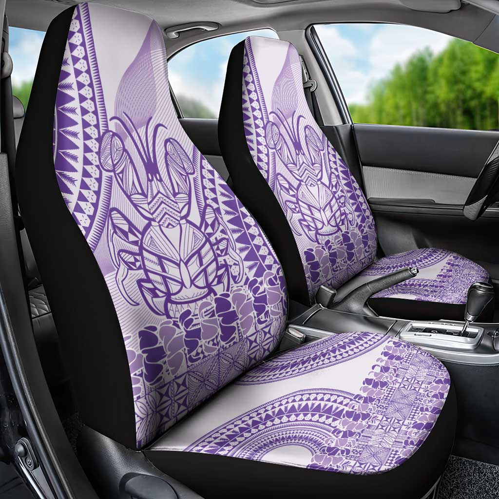 Purple Niue Language Week Car Seat Cover The Rock Coconut Crab - Siapo Pattern LT14 - Polynesian Pride