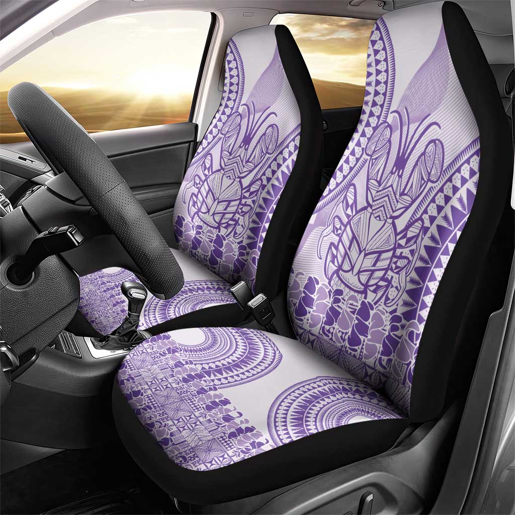 Purple Niue Language Week Car Seat Cover The Rock Coconut Crab - Siapo Pattern LT14 - Polynesian Pride