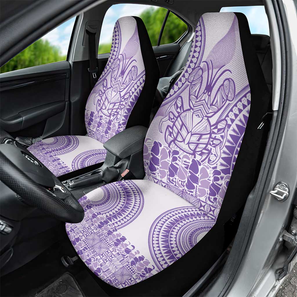 Purple Niue Language Week Car Seat Cover The Rock Coconut Crab - Siapo Pattern LT14 - Polynesian Pride