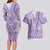 Purple Niue Language Week Couples Matching Long Sleeve Bodycon Dress and Hawaiian Shirt The Rock Coconut Crab - Siapo Pattern