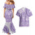 Purple Niue Language Week Couples Matching Mermaid Dress and Hawaiian Shirt The Rock Coconut Crab - Siapo Pattern