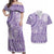 Purple Niue Language Week Couples Matching Off Shoulder Maxi Dress and Hawaiian Shirt The Rock Coconut Crab - Siapo Pattern