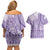 Purple Niue Language Week Couples Matching Off Shoulder Short Dress and Hawaiian Shirt The Rock Coconut Crab - Siapo Pattern