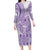 Purple Niue Language Week Family Matching Long Sleeve Bodycon Dress and Hawaiian Shirt The Rock Coconut Crab - Siapo Pattern