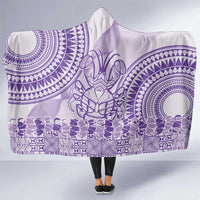 Purple Niue Language Week Hooded Blanket The Rock Coconut Crab - Siapo Pattern LT14 One Size Purple - Polynesian Pride