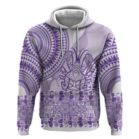 Purple Niue Language Week Hoodie The Rock Coconut Crab - Siapo Pattern LT14 Pullover Hoodie Purple - Polynesian Pride
