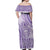 Purple Niue Language Week Off Shoulder Maxi Dress The Rock Coconut Crab - Siapo Pattern