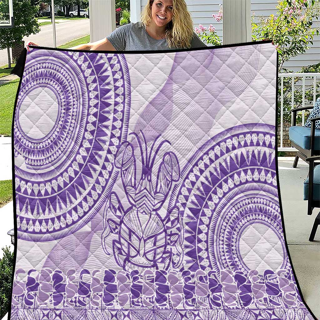 Purple Niue Language Week Quilt The Rock Coconut Crab - Siapo Pattern LT14 Purple - Polynesian Pride