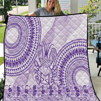 Purple Niue Language Week Quilt The Rock Coconut Crab - Siapo Pattern LT14 Purple - Polynesian Pride