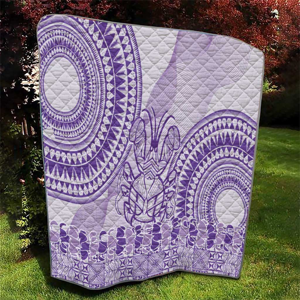 Purple Niue Language Week Quilt The Rock Coconut Crab - Siapo Pattern LT14 - Polynesian Pride