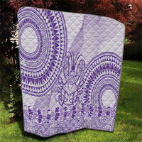 Purple Niue Language Week Quilt The Rock Coconut Crab - Siapo Pattern LT14 - Polynesian Pride