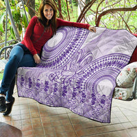 Purple Niue Language Week Quilt The Rock Coconut Crab - Siapo Pattern LT14 - Polynesian Pride