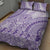 Purple Niue Language Week Quilt Bed Set The Rock Coconut Crab - Siapo Pattern