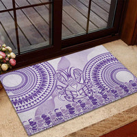 Purple Niue Language Week Rubber Doormat The Rock Coconut Crab - Siapo Pattern LT14 - Polynesian Pride