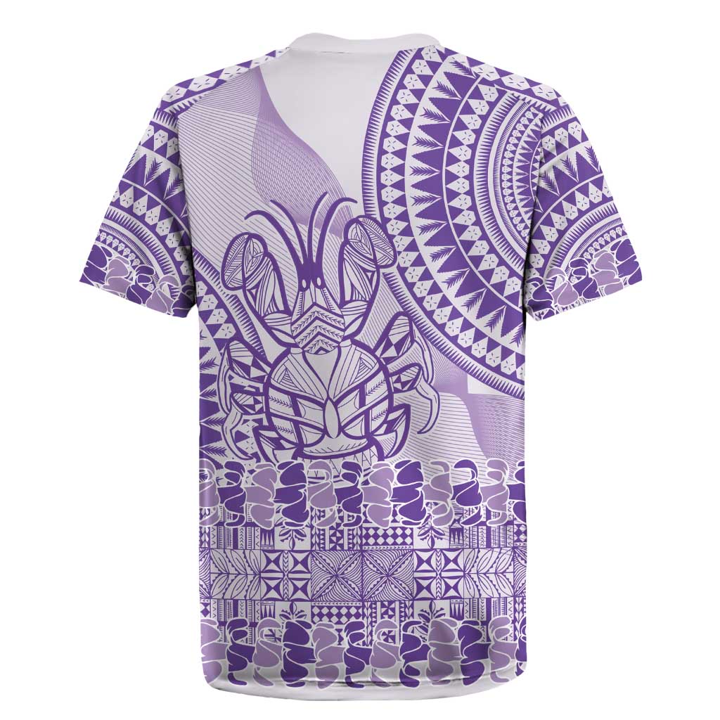 Purple Niue Language Week Rugby Jersey The Rock Coconut Crab - Siapo Pattern LT14 - Polynesian Pride