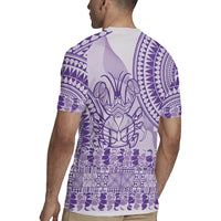 Purple Niue Language Week Rugby Jersey The Rock Coconut Crab - Siapo Pattern LT14 - Polynesian Pride