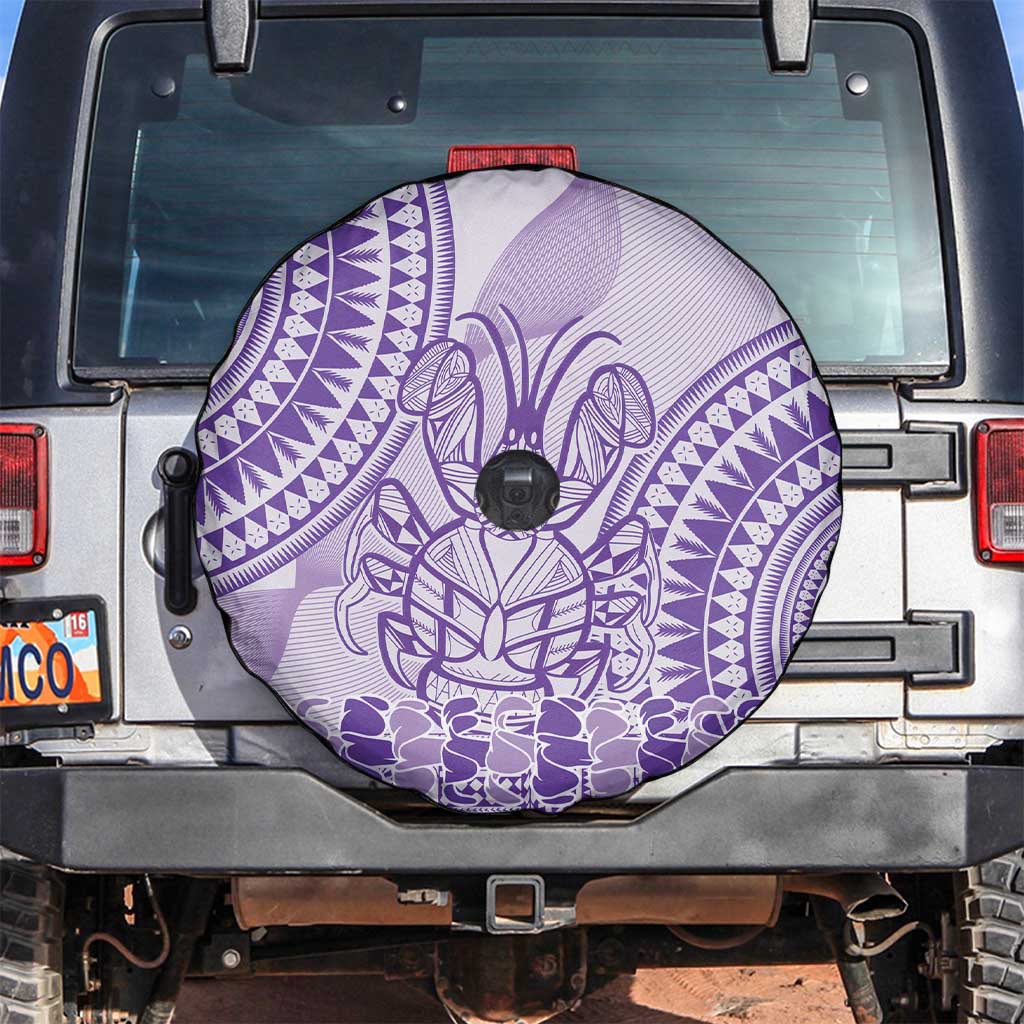 Purple Niue Language Week Spare Tire Cover The Rock Coconut Crab - Siapo Pattern