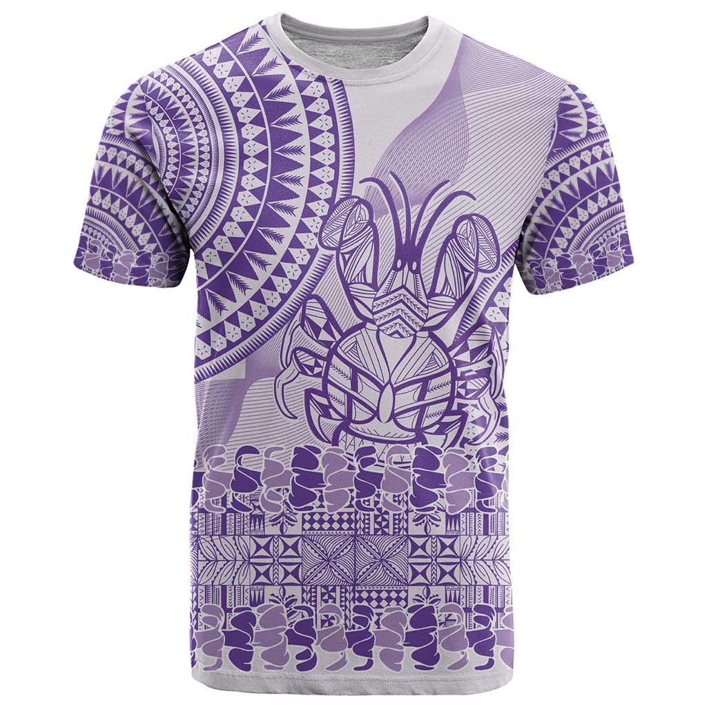 Purple Niue Language Week T Shirt The Rock Coconut Crab - Siapo Pattern