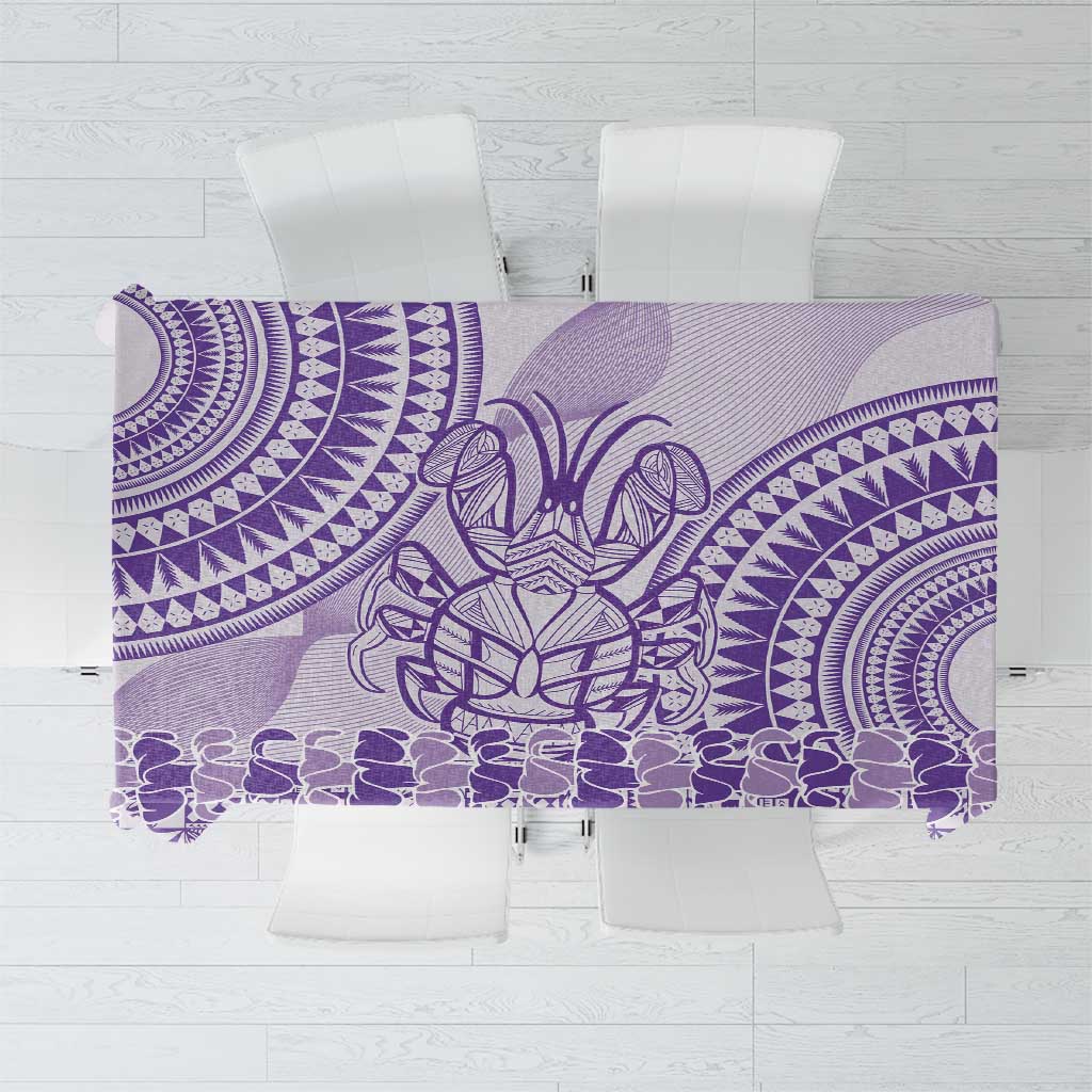 Purple Niue Language Week Tablecloth The Rock Coconut Crab - Siapo Pattern