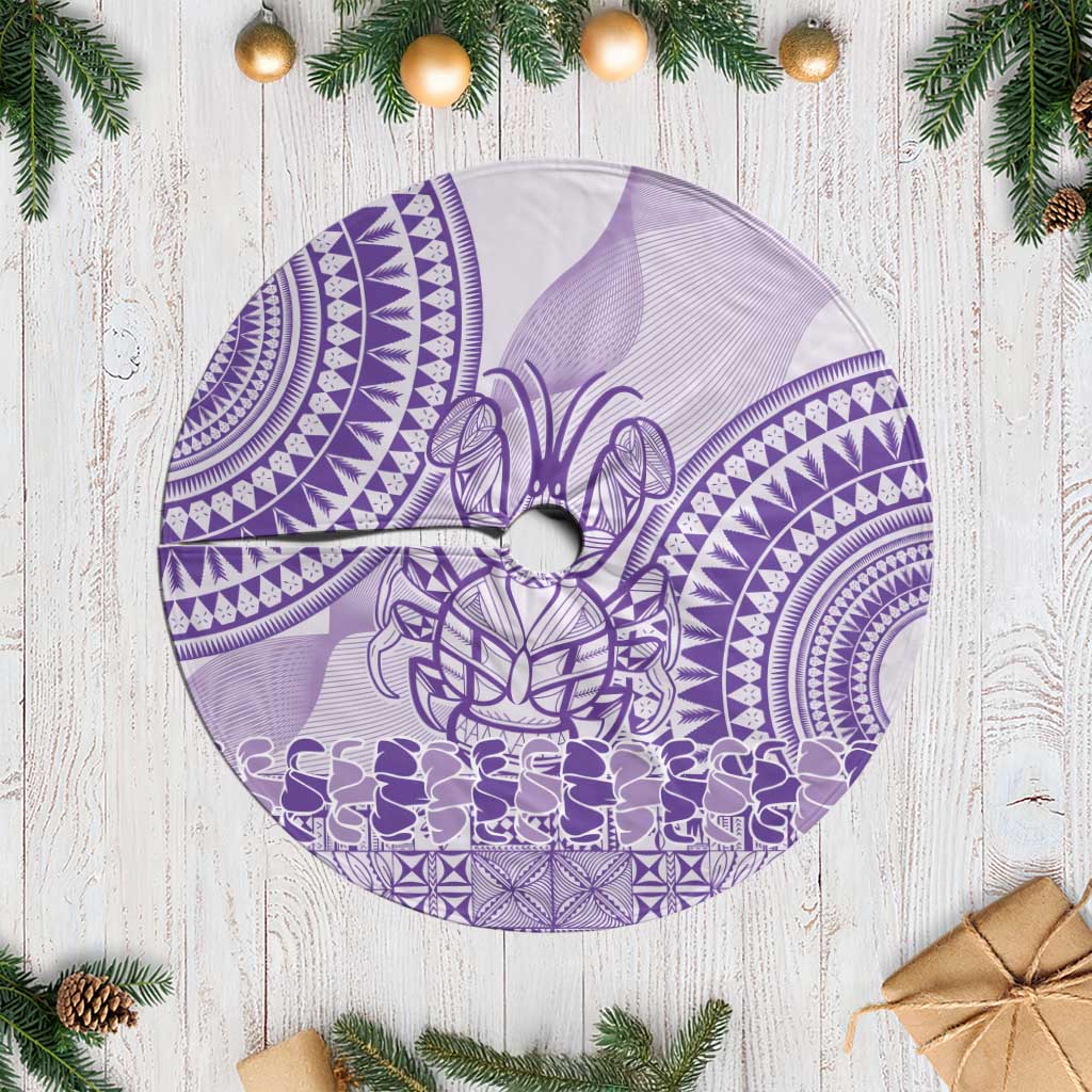 Purple Niue Language Week Tree Skirt The Rock Coconut Crab - Siapo Pattern LT14 Casual Purple - Polynesian Pride