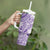 Purple Niue Language Week Tumbler With Handle The Rock Coconut Crab - Siapo Pattern