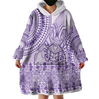 Purple Niue Language Week Wearable Blanket Hoodie The Rock Coconut Crab - Siapo Pattern LT14 - Polynesian Pride