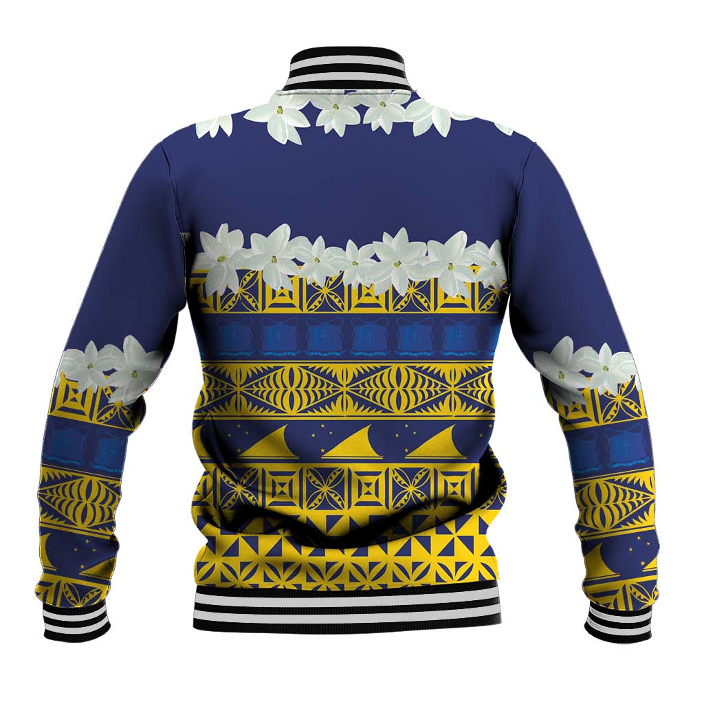 Tokelau Language Week Baseball Jacket Tokelauan Tuluma With Gardenia Thunbergia LT14 - Polynesian Pride