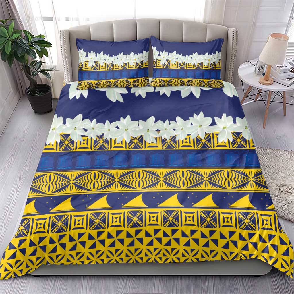 Tokelau Language Week Bedding Set Tokelauan Tuluma With Gardenia Thunbergia LT14 - Polynesian Pride