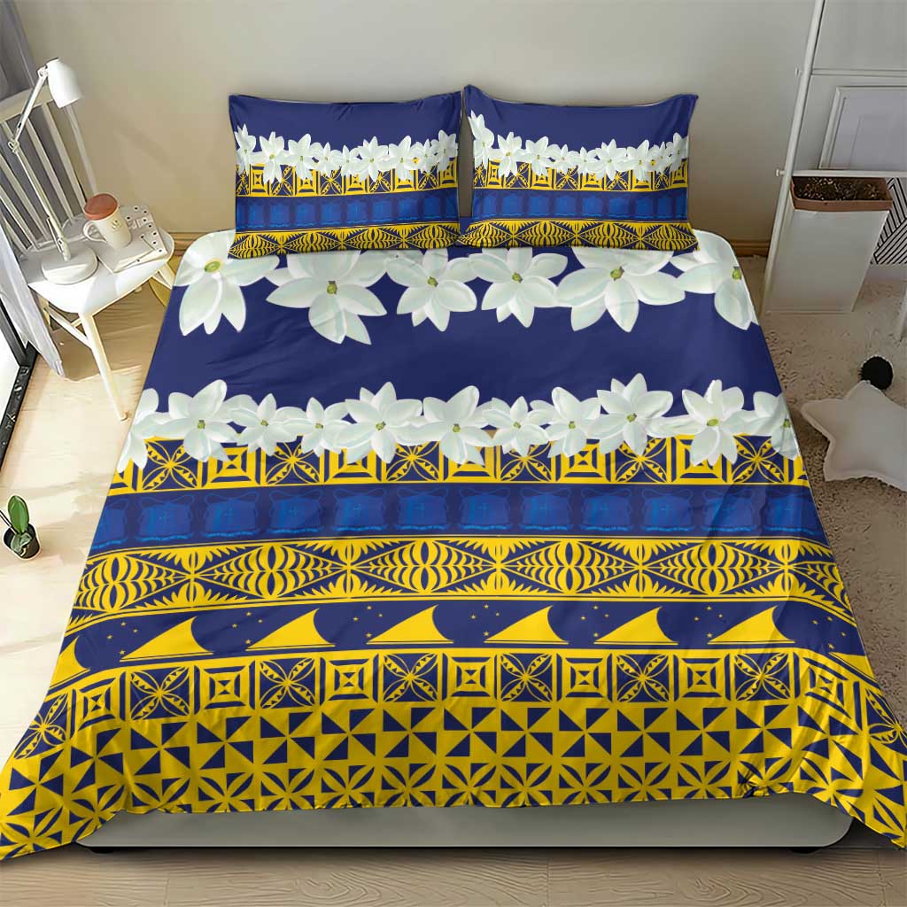 Tokelau Language Week Bedding Set Tokelauan Tuluma With Gardenia Thunbergia LT14 - Polynesian Pride