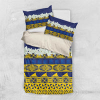 Tokelau Language Week Bedding Set Tokelauan Tuluma With Gardenia Thunbergia LT14 US Twin 172cm x 218cm Blue - Polynesian Pride