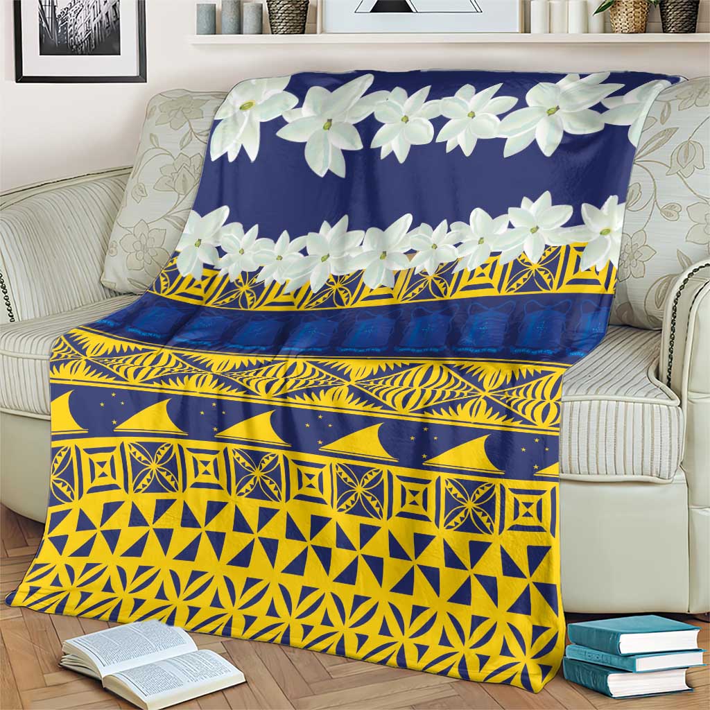Tokelau Language Week Blanket Tokelauan Tuluma With Gardenia Thunbergia LT14 - Polynesian Pride