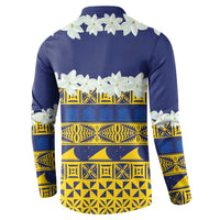 Tokelau Language Week Button Sweatshirt Tokelauan Tuluma With Gardenia Thunbergia LT14 - Polynesian Pride