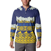 Tokelau Language Week Button Sweatshirt Tokelauan Tuluma With Gardenia Thunbergia LT14 - Polynesian Pride