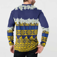 Tokelau Language Week Button Sweatshirt Tokelauan Tuluma With Gardenia Thunbergia LT14 - Polynesian Pride