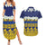 Tokelau Language Week Couples Matching Summer Maxi Dress and Hawaiian Shirt Tokelauan Tuluma With Gardenia Thunbergia