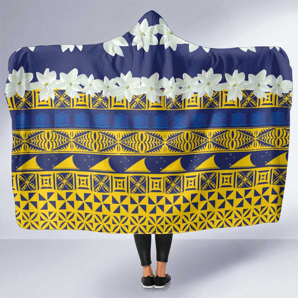 Tokelau Language Week Hooded Blanket Tokelauan Tuluma With Gardenia Thunbergia