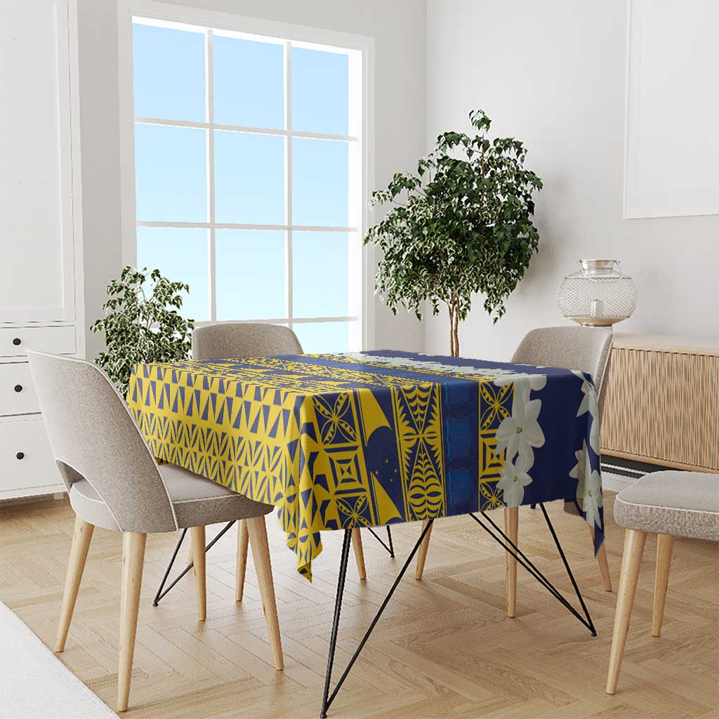 Tokelau Language Week Tablecloth Tokelauan Tuluma With Gardenia Thunbergia LT14 - Polynesian Pride