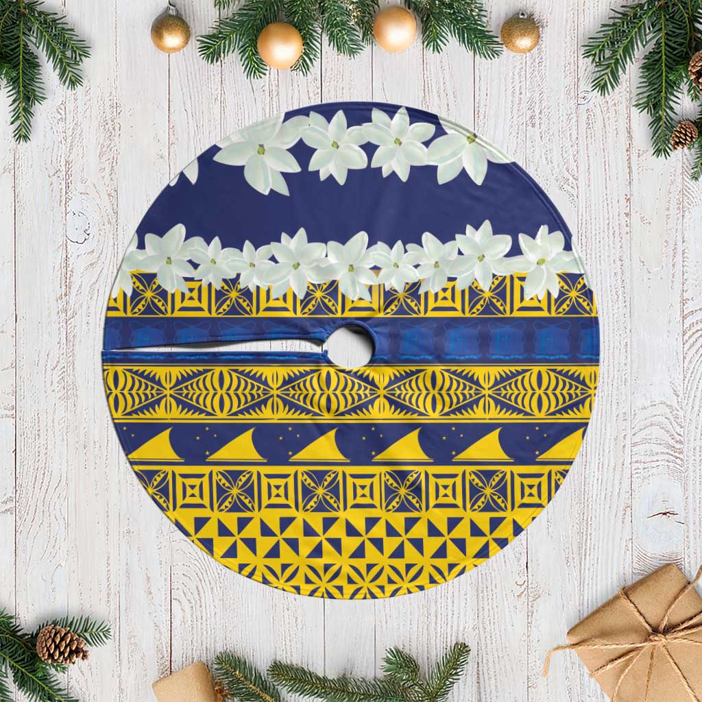 Tokelau Language Week Tree Skirt Tokelauan Tuluma With Gardenia Thunbergia LT14 Casual Blue - Polynesian Pride