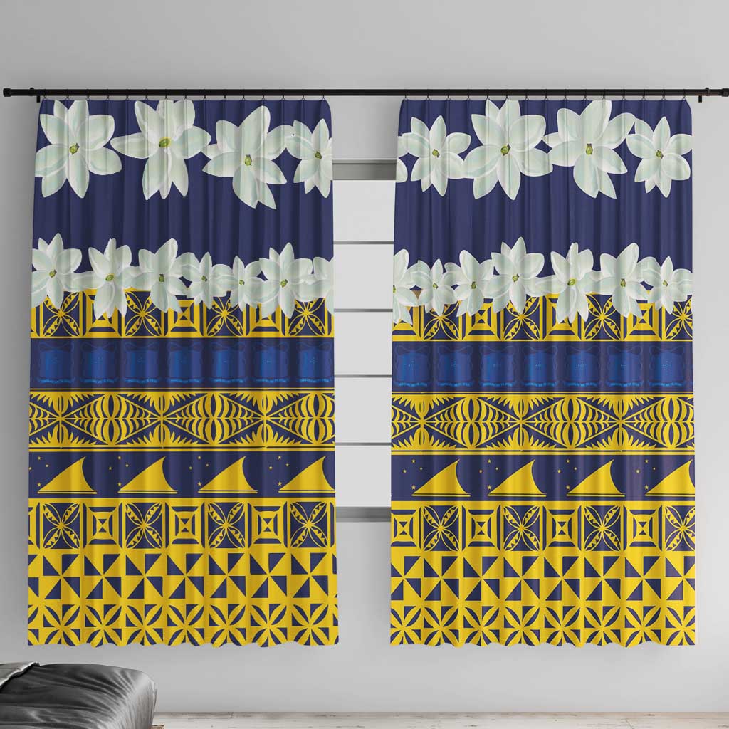 Tokelau Language Week Window Curtain Tokelauan Tuluma With Gardenia Thunbergia