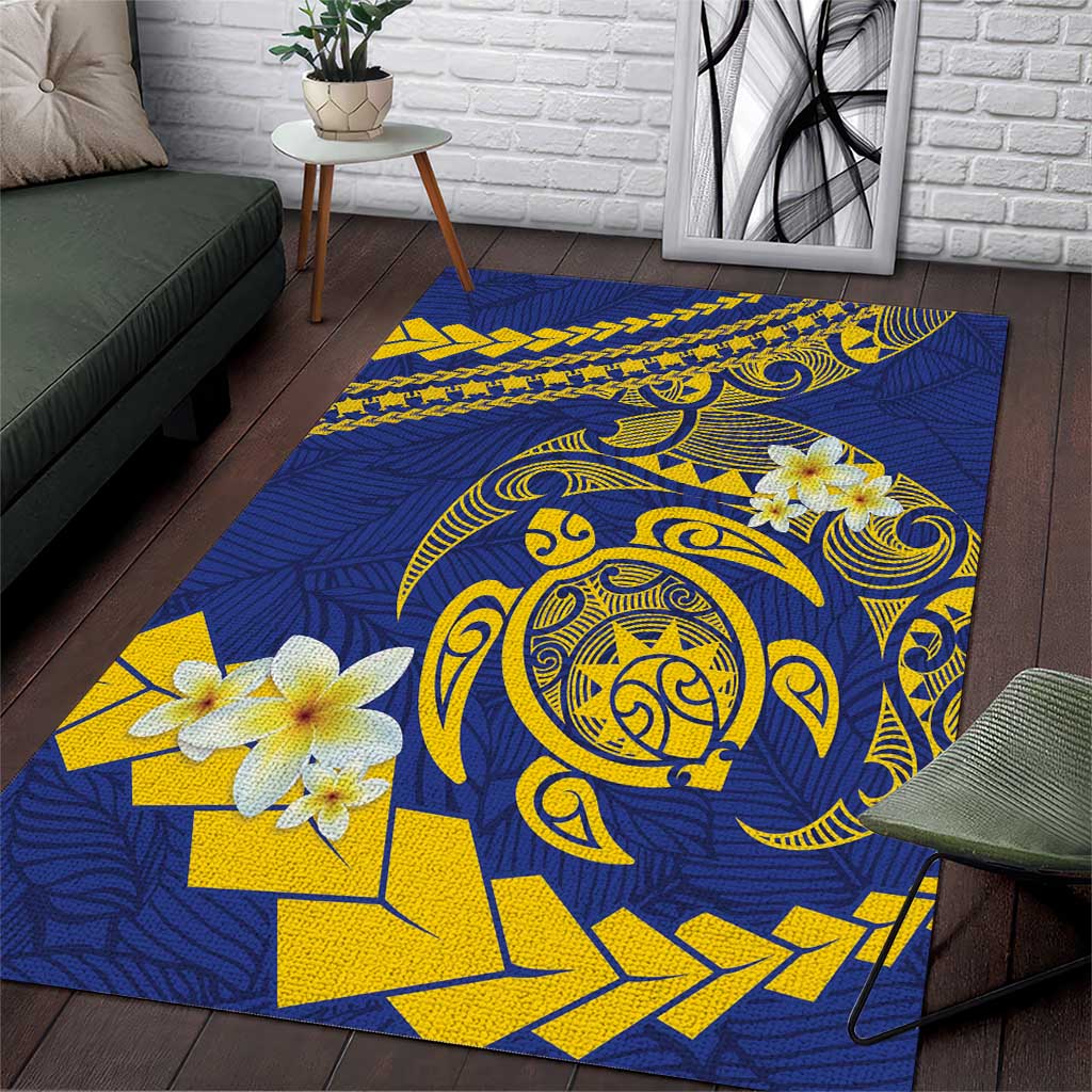 Te Vaiaho o te Gagana Tokelau Area Rug Polynesian Turtle - Malo Ni! LT14 Blue - Polynesian Pride