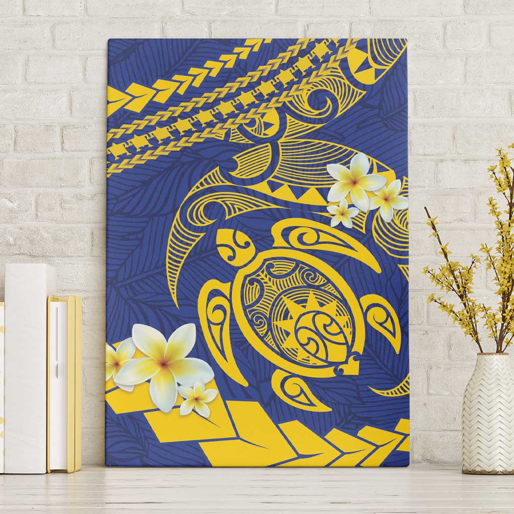 Te Vaiaho o te Gagana Tokelau Canvas Wall Art Polynesian Turtle - Malo Ni! LT14 Without Frame Blue - Polynesian Pride
