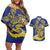 Te Vaiaho o te Gagana Tokelau Couples Matching Off Shoulder Short Dress and Hawaiian Shirt Polynesian Turtle - Malo Ni!