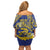 Te Vaiaho o te Gagana Tokelau Off Shoulder Short Dress Polynesian Turtle - Malo Ni!