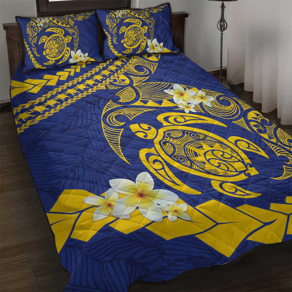 Te Vaiaho o te Gagana Tokelau Quilt Bed Set Polynesian Turtle - Malo Ni! LT14 Blue - Polynesian Pride