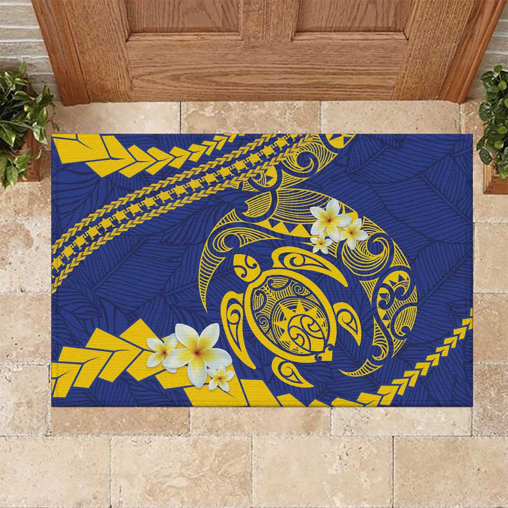 Te Vaiaho o te Gagana Tokelau Rubber Doormat Polynesian Turtle - Malo Ni!